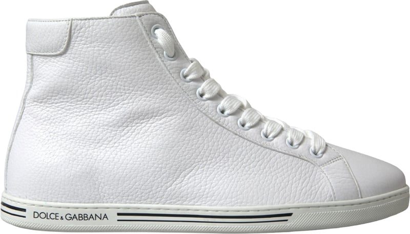 Dolce & Gabbana White Saint Tropez High Top Men Sneakers Shoes