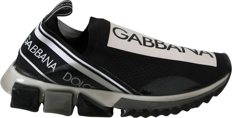 Dolce & Gabbana Black White SORRENTO Sport Stretch Sneakers