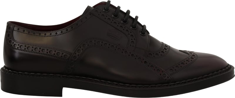 Dolce & Gabbana Purple Leather Oxford Wingtip Formal Shoes