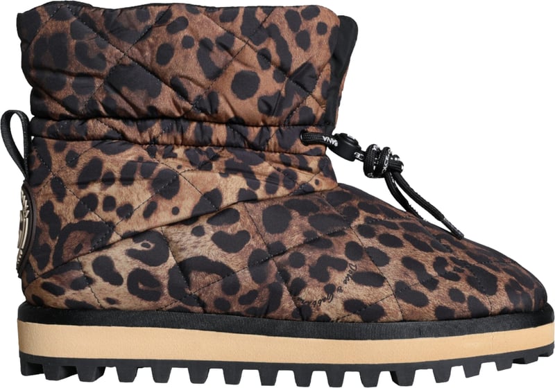Dolce & Gabbana Brown Leopard Ankle Boots Padded Shoes