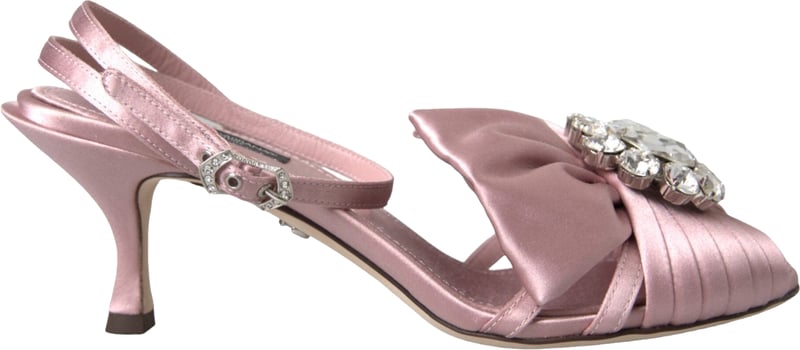 Dolce & Gabbana Pink Keira Crystal Heels Sandals Shoes