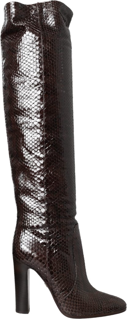 Dolce & Gabbana Brown Exotic Leather Heels High Boots Shoes