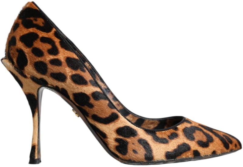 Dolce & Gabbana Brown Leopard Calf Hair Heels Pumps Shoes