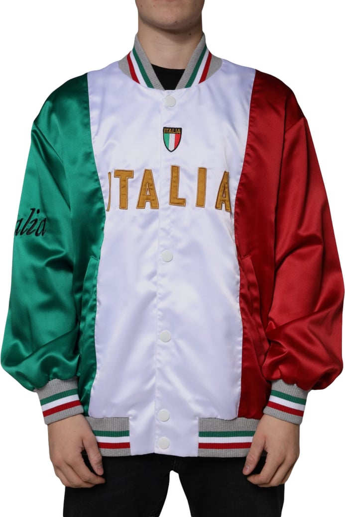 Dolce & Gabbana Multicolor Italia Button Down Bomber Jacket