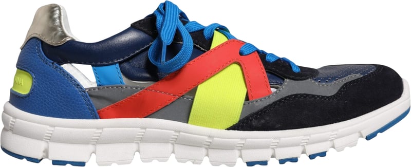 Dolce & Gabbana Multicolor Leather Suede Low Top Sneakers Shoes