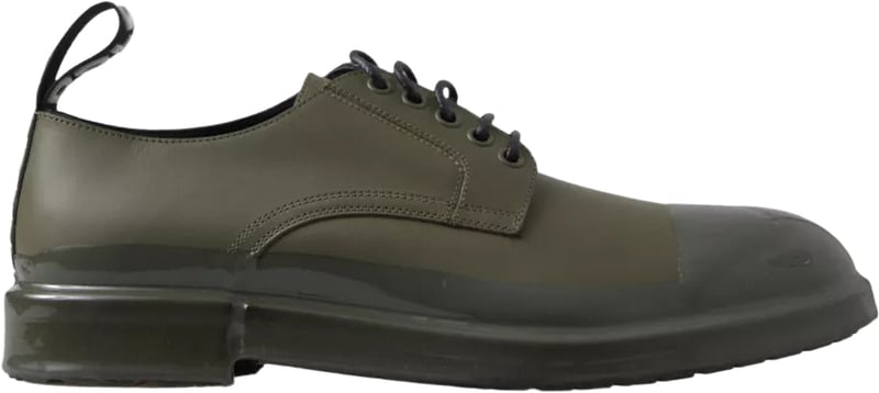Dolce & Gabbana Green Leather Rubber Sole Dress Shoes