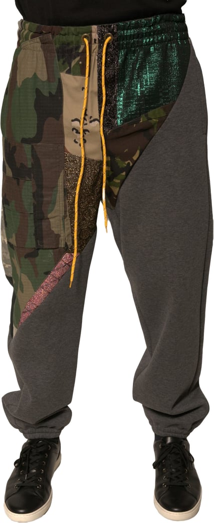 Dolce & Gabbana Multicolor Patchwork Cotton Jogger Sweatpants Pants