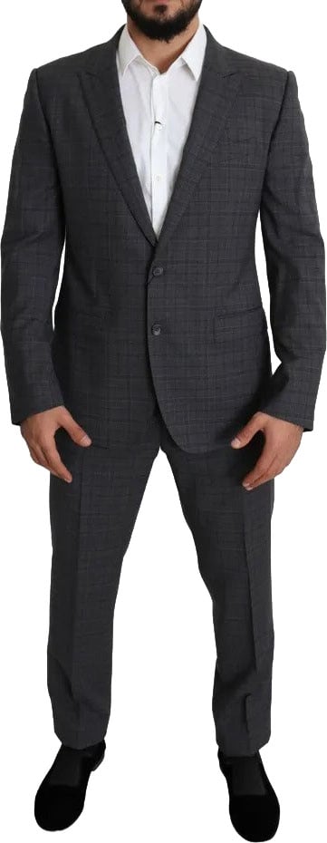 Dolce & Gabbana Gray Wool Men Formal 2 Piece MARTINI Suit