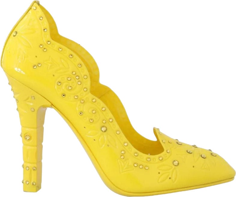Dolce & Gabbana Yellow Crystal Heels CINDERELLA Shoes