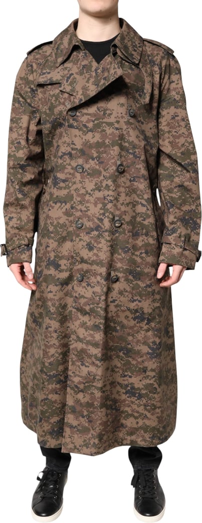 Dolce & Gabbana Multicolor Camouflage Double Breasted Coat Jacket