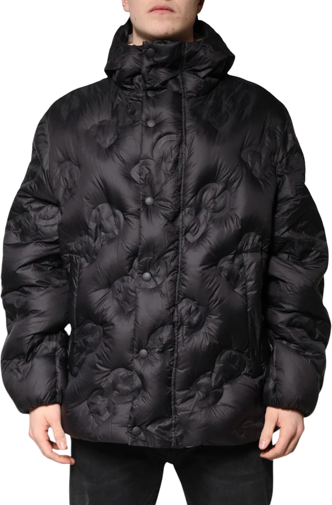 Dolce & Gabbana Black Hooded Parka Coat Winter Jacket