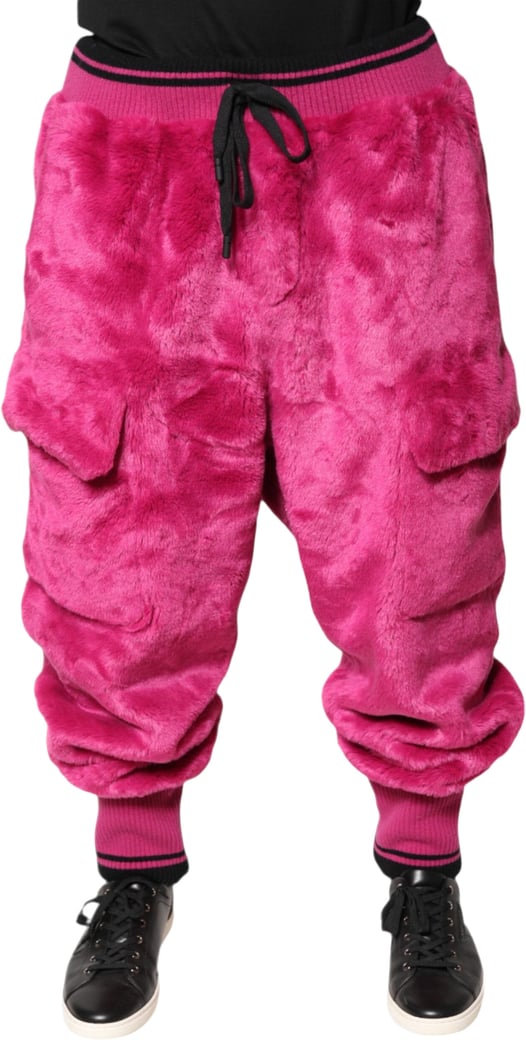 Dolce & Gabbana Pink Acrylic Cargo Jogging Sweatpants Pants