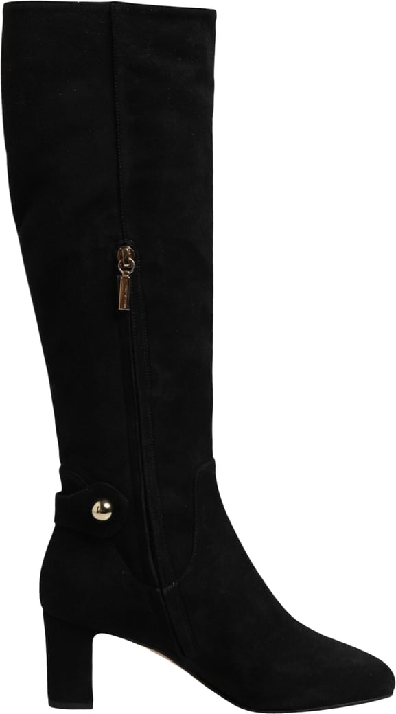 Dolce & Gabbana Black Suede Leather Knee High Boots Shoes