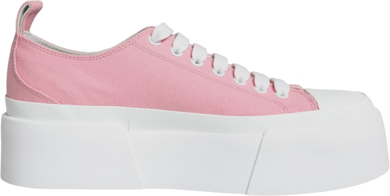 Dolce & Gabbana Pink White Canvas Logo Low Top Sneakers Shoes
