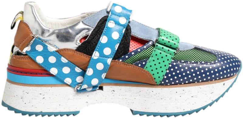 Dolce & Gabbana Multicolor Leather Low Top Sneakers Shoes