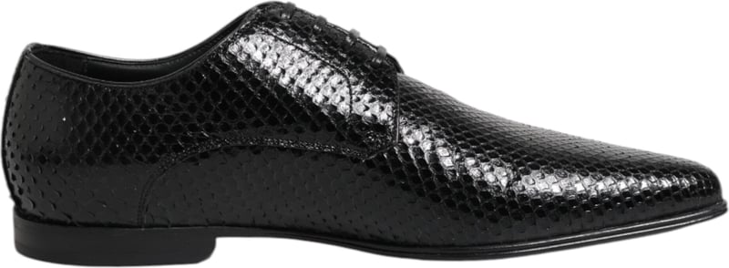 Dolce & Gabbana Black Exotic Leather Lace Up Derby Shoes