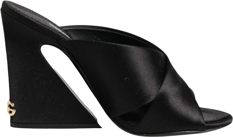 Dolce & Gabbana Black Keira Baroque High Heel Sandals Shoes