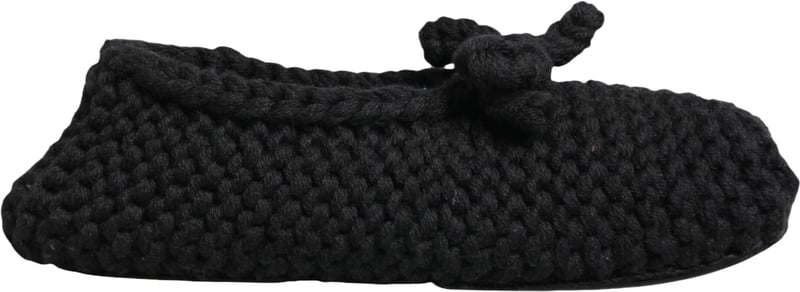 Dolce & Gabbana Black Wool Knit Slip On Ballerina Flats Shoes