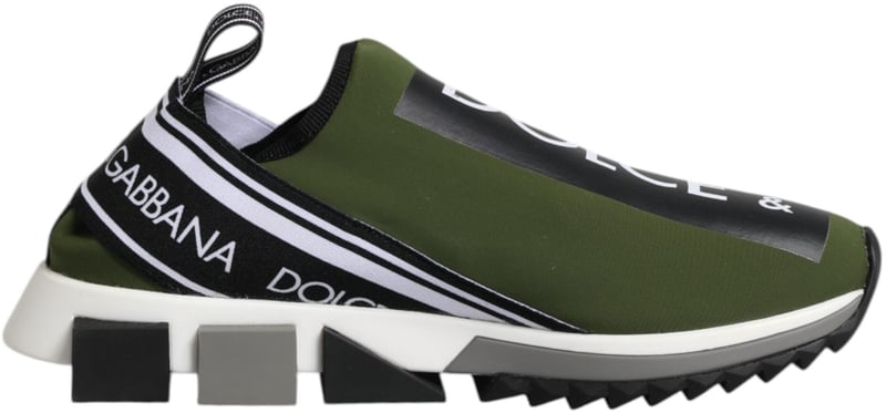 Dolce & Gabbana Green Black Slip On Sorrento Sneakers Shoes