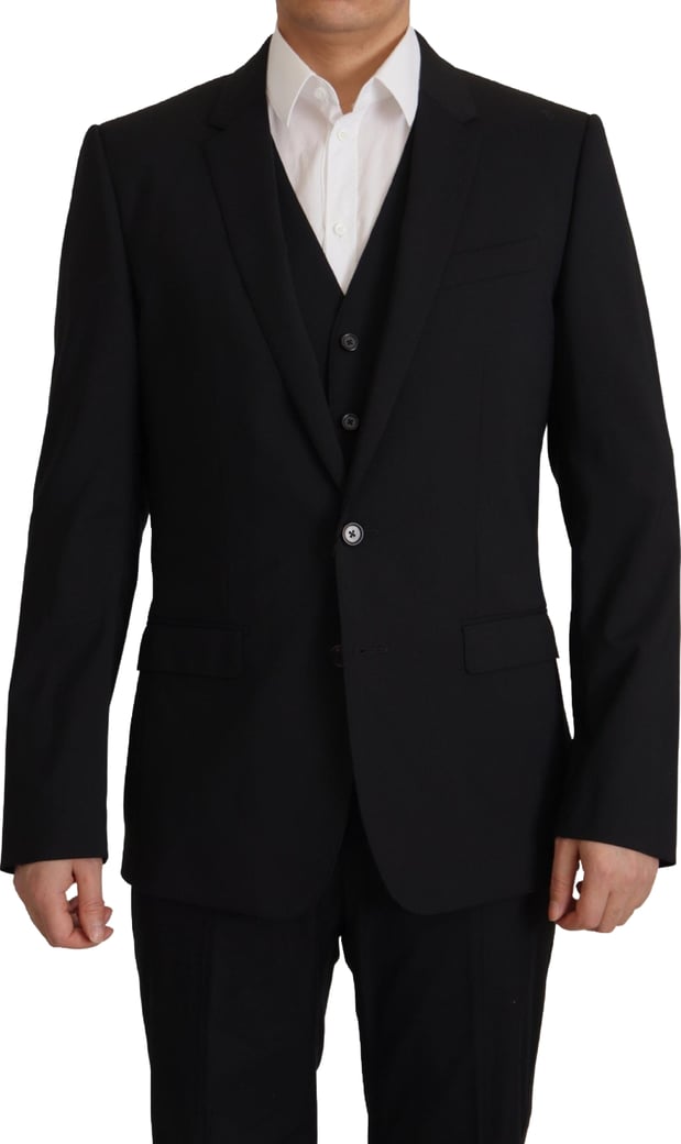 Dolce & Gabbana Black Jacket Vest 2 Piece MARTINI Blazer