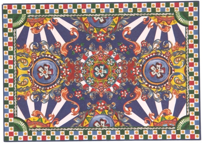 Dolce & Gabbana Multicolor Carretto Siciliano Envelope Post Card Holder