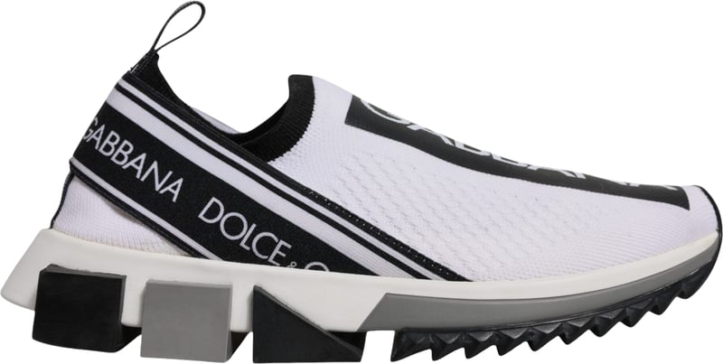 Dolce & Gabbana Black White Slip On Sorrento Sneakers Shoes