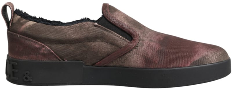 Dolce & Gabbana Multicolor Cotton Low Top Slip On Men Sneakers Shoes