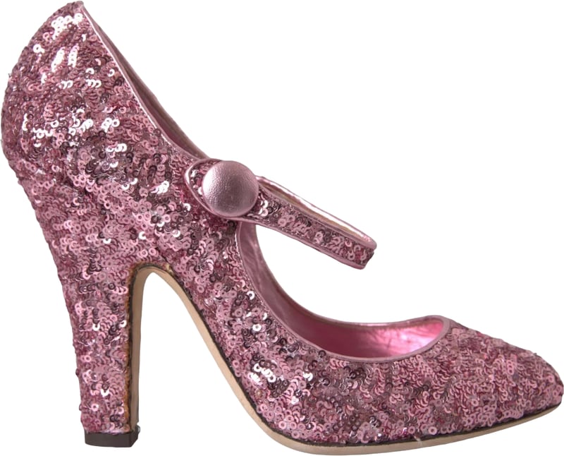 Dolce & Gabbana Pink Sequin Mary Jane Pumps High Heels Shoes