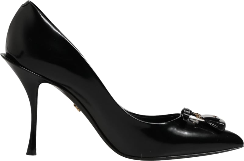 Dolce & Gabbana Black Bag Embellished Heels Pumps Shoes