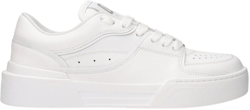 Dolce & Gabbana White Leather Low Top Sneakers