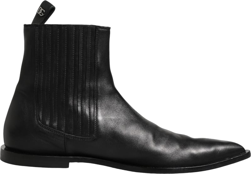 Dolce & Gabbana Black Chelsea Men Short Ankle Boots Shoes