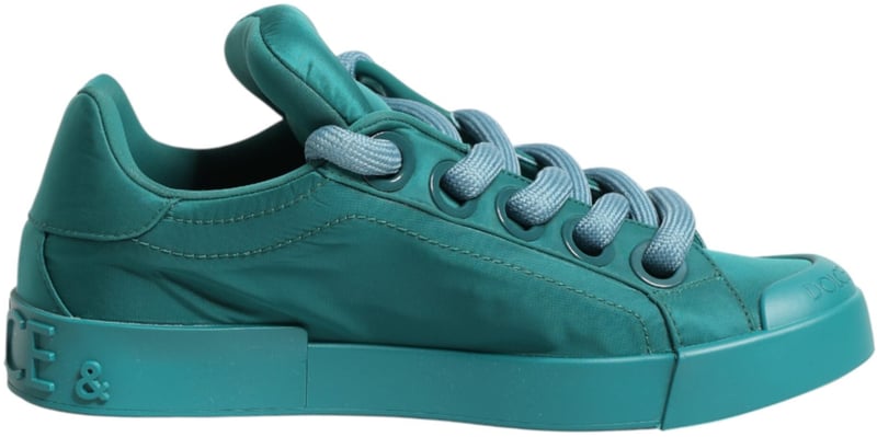 Dolce & Gabbana Teal Portofino Men Low Top Sneakers Shoes