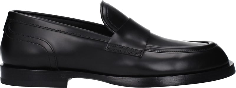 Dolce & Gabbana Black Leather Slip-On Loafers