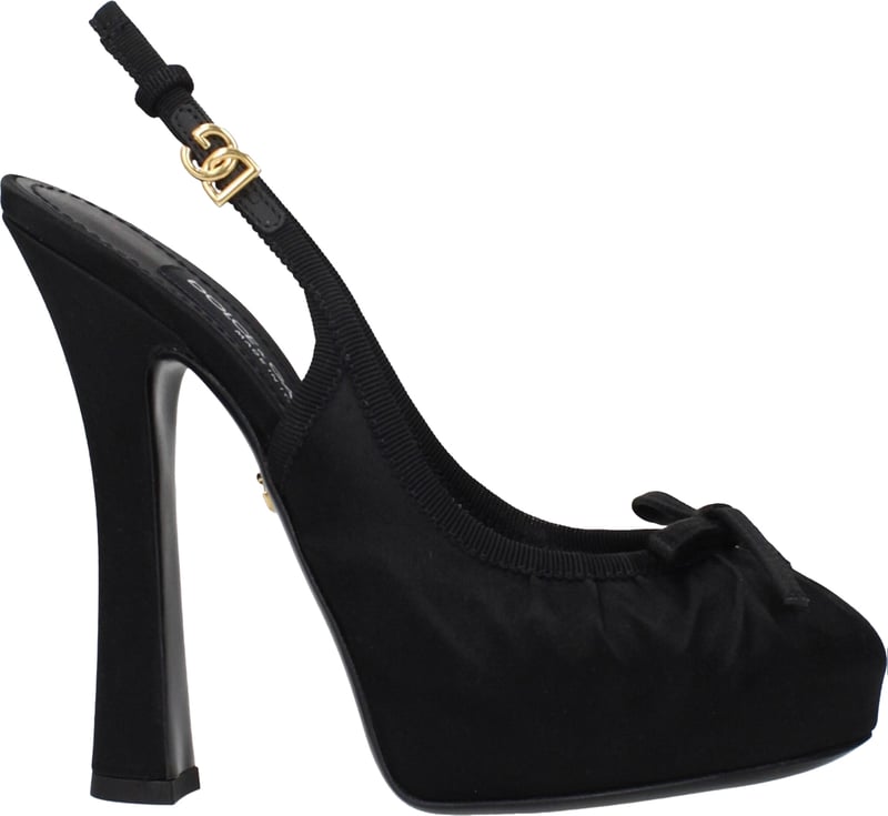 Dolce & Gabbana Black Satin High Heel Pumps