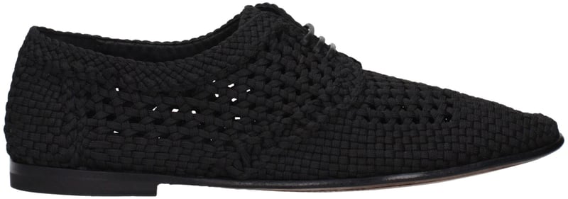 Dolce & Gabbana Black Fabric Oxfords And Derbies