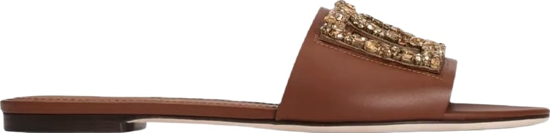 Dames Platte slippers Bruin