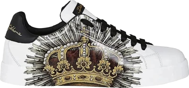 D&G Portofino Sacred Heart Men's Sneakers White