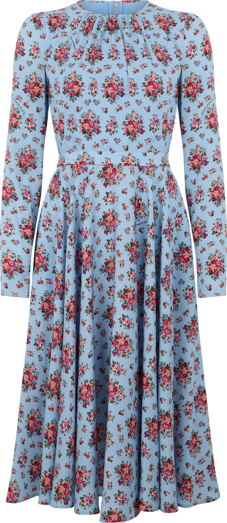 Midi floral dress in silk