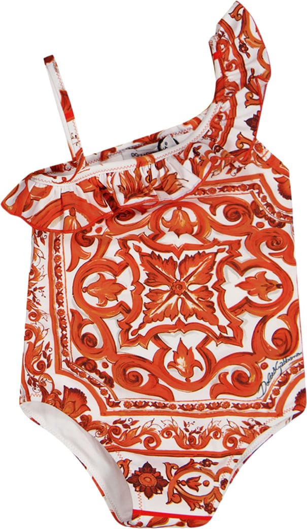 Dolce & Gabbana Baby Meisjes Zwemkleding In Oranje