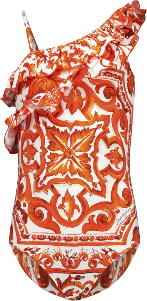 Dolce & Gabbana Kinder Meisjes Zwemkleding In Oranje