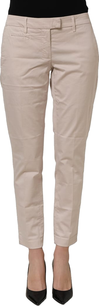 Dondup Beige Low Waist Tapered Women Cropped Trousers Pants