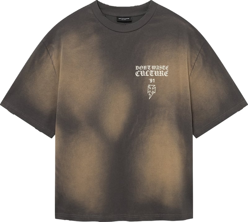 Heren T-shirt met verwassen grijs effect