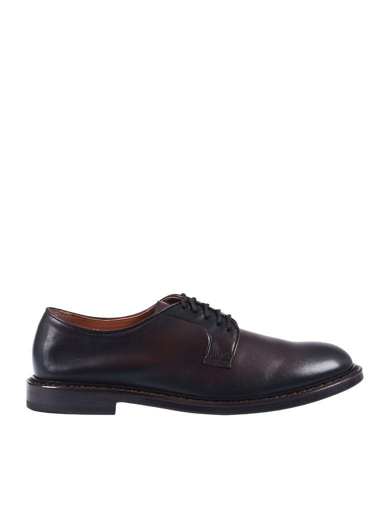 Calfskin Leather Polished Derby Shoes