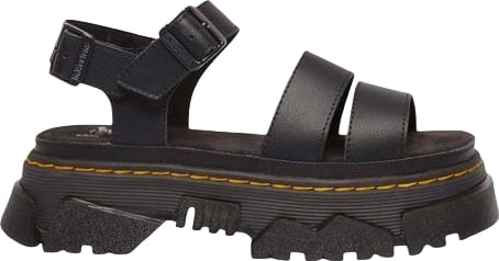 Dr. Martens Black Leather Flat Sandals