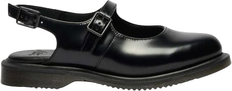 Dr. Martens Black Leather Flat Sandals