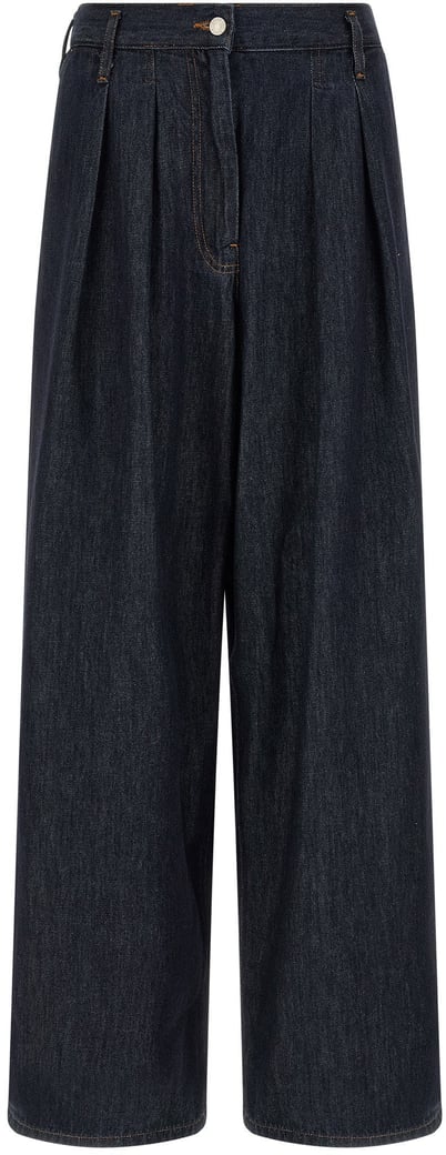Pleated Cropped Wide-Leg Pants
