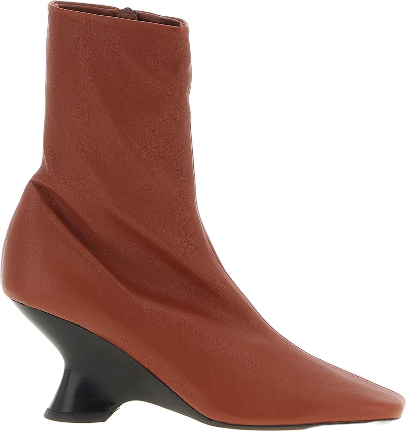 Dries Van Noten Brown Calfskin Ankle Boots