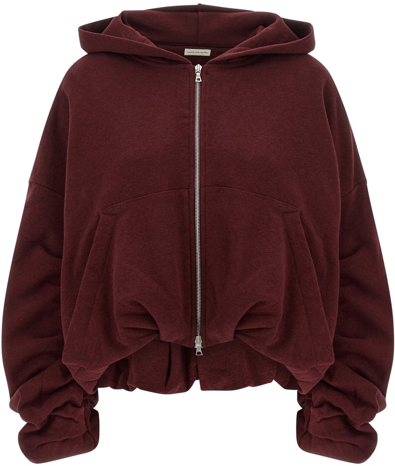 Dries Van Noten Bordeaux Cotton Hoodie
