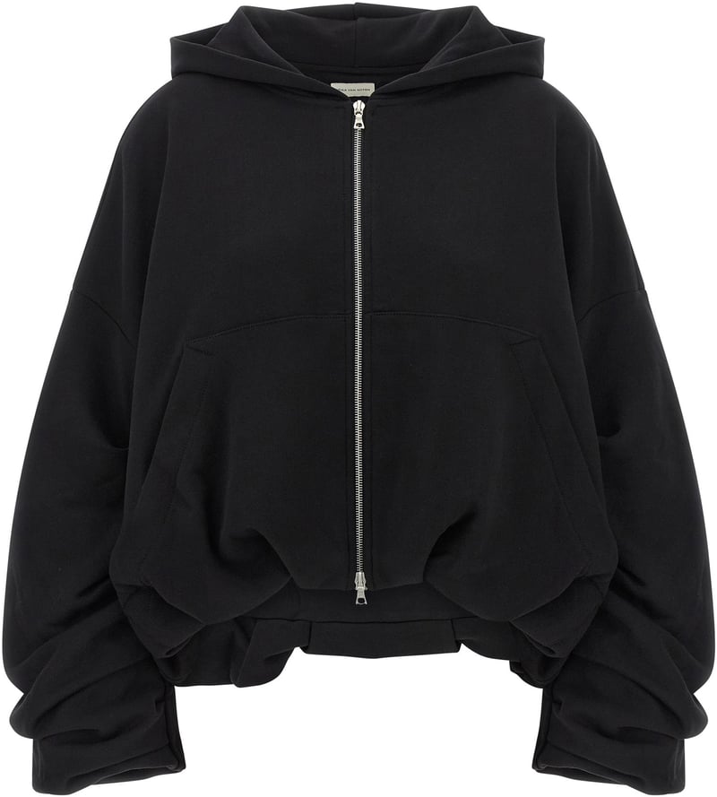 Dries Van Noten Black Cotton Hoodie