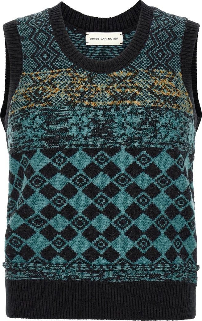Dries Van Noten Multicolor Wool Cardigan